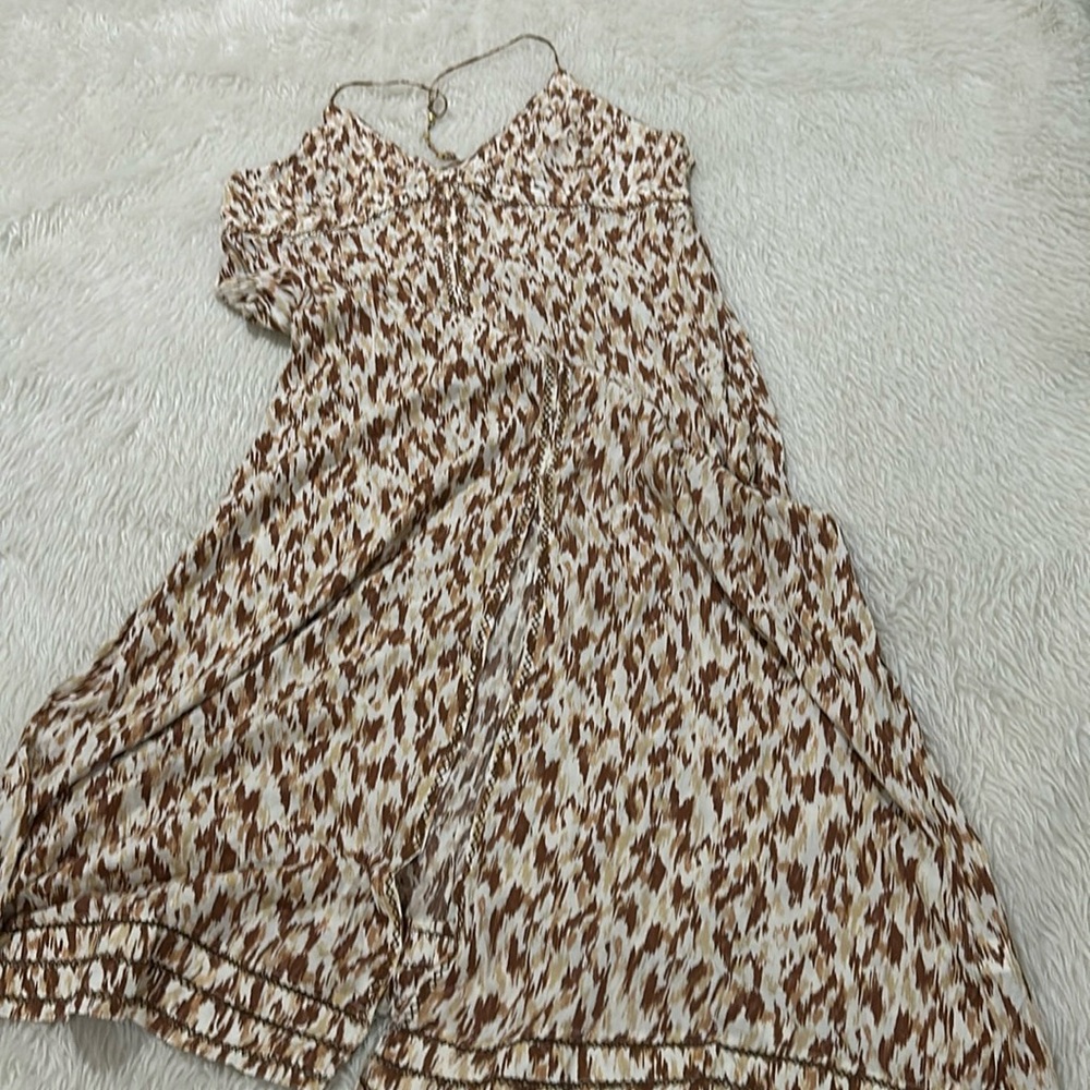 Aerie brown animal print summer beach maxi dress size xxl new